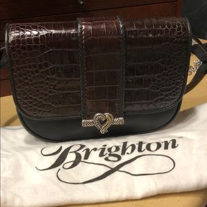Brighton black and mahogany alligator skin purse.